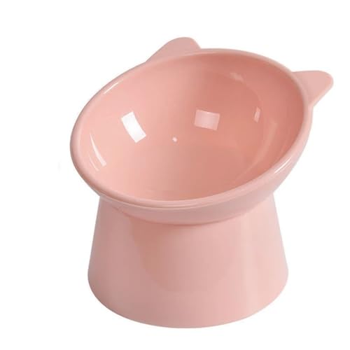 Napf for Haustiere, Katzen und Hunde, hoher Fuß, Hundenapf, 45 ° Nackenschutz, Katzen-/Tierfutter-/Wassernapf, Anti-Umkipp-Schutz, binauraler Futternapf for Haustiere Hundenapf(Pink) von VONCYKI