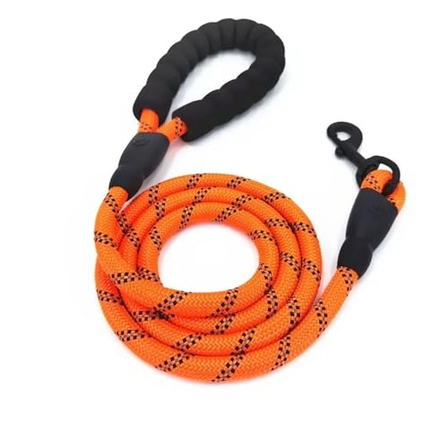 Reflektierendes, langlebiges Hundehalsband aus Nylon for kleine, mittelgroße und große Hunde, rundes Traktionsseil, Halskette, Kette, Heimtierbedarf Hundeleine(Orange,0.8CM 1.5M) von VONCYKI