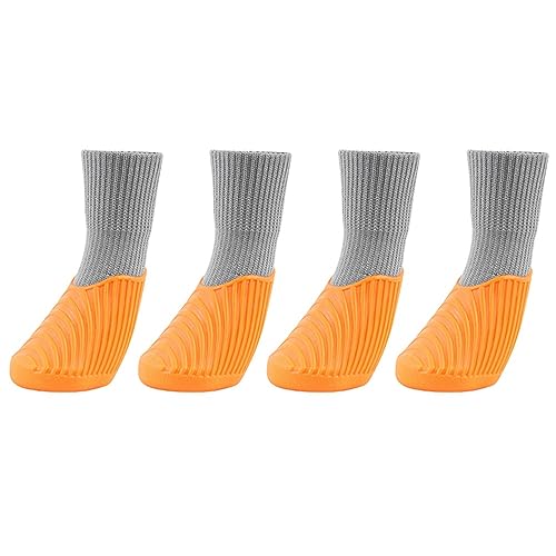 VOODUE hundestiefel Haustier Hund Regen Schuhe Anti Slip wasserdichte Katze Schuh Gummi Stiefel for Outdoor Schuhe Socken Hund Fuß Abdeckung (Color : Orange, Size : XXL) von VOODUE