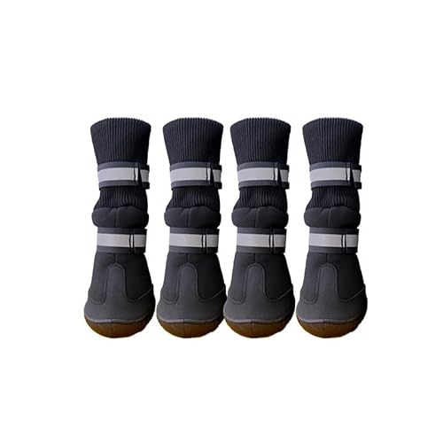 VOODUE hundestiefel Hundeschuhe Herbst und Winter, mittelgroße Hunde, große Hunde, spritzwassergeschützte und wasserdichte Hundeschuhe (Color : Schwarz, Size : 2) von VOODUE