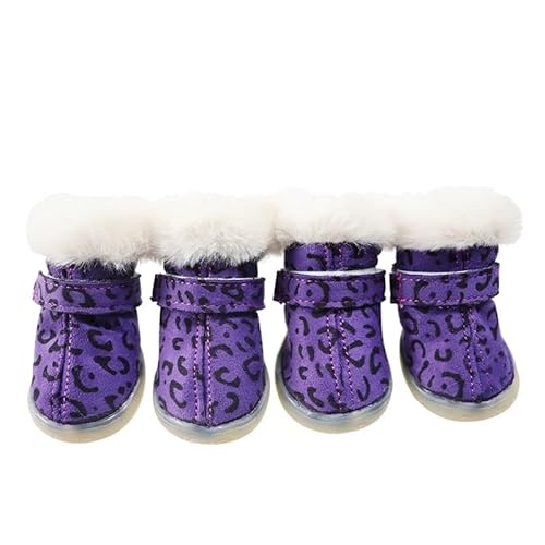 VOODUE hundestiefel Hundeschuhe Winter Warme Haustierstiefel Schneewanderschuhe Baumwollschuhe Welpenschneestiefel for kleine mittelgroße Hunde (Color : B, Size : L) von VOODUE