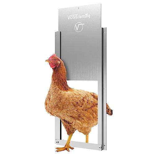 VOSS.farming Hühnerklappe Tür, Hühner-Schiebetür für automatische Hühnerklappe, Alu 220 x 330mm, Hühnertür, Aluminiumklappe von VOSS.farming