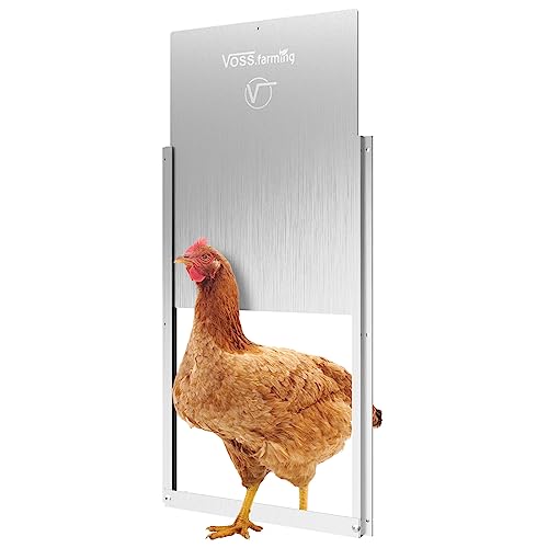 VOSS.farming Hühnerklappe Tür, Hühner-Schiebetür für automatische Hühnerklappe, Alu 300 x 400mm, Hühnertür, Aluminiumklappe von VOSS.farming