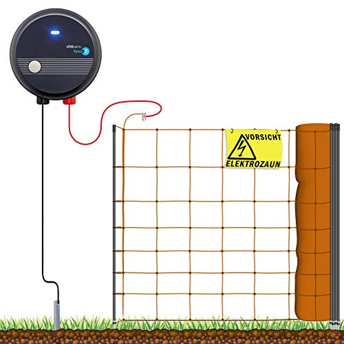 VOSS.farming Hundezaun Starterset Elektrozaun, anschlussfertiges Elektronetz für Hobby, Freizeit und zur Gartensicherung, mit umfangreichem Zubehör, ideal für Einzäunungen in Ihrem Garten von VOSS.farming