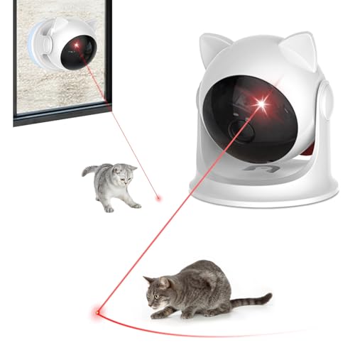 VOVIGGOL Automatisches Katzen Laser Spielzeug für Katzen Kätzchen Hunde Haustiere, Auto Katzenspielzeug Interaktives Katzenjäger Spielzeug mit USB C Wiederaufladbare &Einstellbare Bereiche von VOVIGGOL