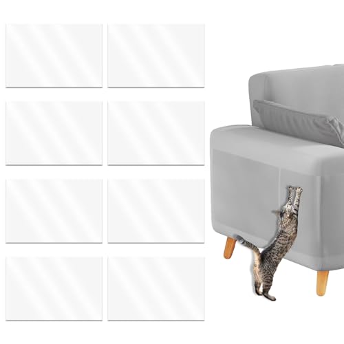 Kratzfolie Katzen Selbstklebend, 8 Stück Kratzschutz für Möbel von Katzen, DIY kratzmatte selbstklebend, Couch Kratzschutz Katze, AntiKratz Tape für Möbel Couch Sofa Wand Tür Schutz von VQEOEOT