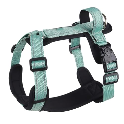 Brustgeschirr for Hunde mit Zugseil, S-XL, geeignet for mittelgroße und große Hunde, Weste, verstellbar(Green,M (Chest 36-50CM)) von VRKRTVBLB