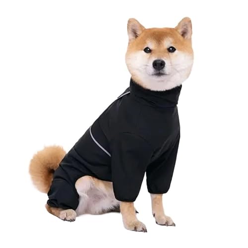 Haustier-Regenmantel, wasserdichte Hundejacke, geeignet for große, mittelgroße und kleine Hunde, Haustierzubehör(Black,2XL) von VRKRTVBLB