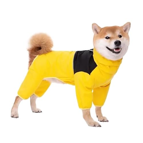 Haustier-Regenmantel, wasserdichte Hundejacke, geeignet for große, mittelgroße und kleine Hunde, Haustierzubehör(Yellow,2XL) von VRKRTVBLB