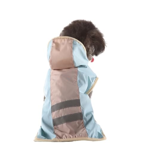 Haustier-Regenmantel for kleine Hunde, wasserdichte Hundekleidung im Umhang-Stil, reflektierende Streifen, Regenausrüstung for Outdoor-Aktivitäten(Blue,XXXL) von VRKRTVBLB