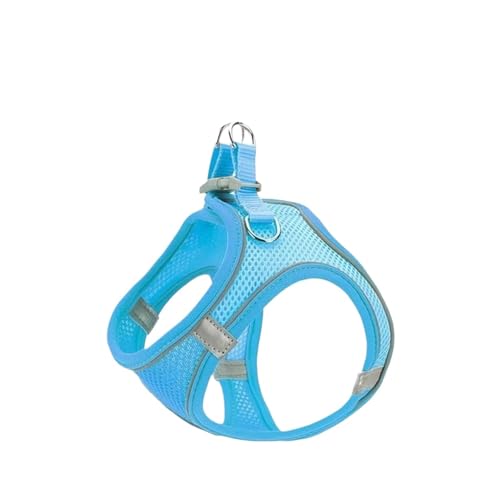 Haustiergeschirr-Leine-Set, verstellbar, Hunde- und Katzenhalsband, geeignet for kleine und mittelgroße Haustiere, Weste, Spaziergänge im Freien(Blue,L) von VRKRTVBLB