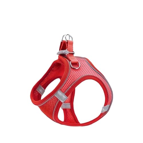 Haustiergeschirr-Leine-Set, verstellbar, Hunde- und Katzenhalsband, geeignet for kleine und mittelgroße Haustiere, Weste, Spaziergänge im Freien(Red,L) von VRKRTVBLB