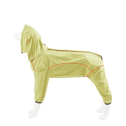 Hunderegenmäntel Winddichter und wasserdichter Doppelschicht-Regenponcho for Hunde mit Kapuze Outdoor-Poncho Haustierbedarf(Yellow 2,2XL) von VRKRTVBLB