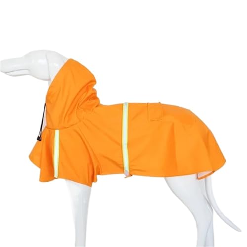 Hunderegenmantel, geeignet for große und mittelgroße Hunde, reflektierender, winddichter und wasserdichter Haustierregenmantel mit Kapuze(Orange,2XL) von VRKRTVBLB