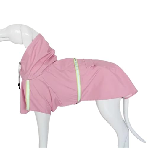 Hunderegenmantel, geeignet for große und mittelgroße Hunde, reflektierender, winddichter und wasserdichter Haustierregenmantel mit Kapuze(Pink,4XL) von VRKRTVBLB