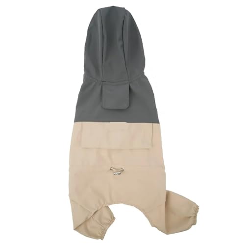 Hunderegenmantel, reflektierend, wasserdicht, schneefest, Haustiermantel, geeignet for kleine und mittelgroße Hunde, Haustiere, Cape-Poncho-Kostüm(Khaki,L) von VRKRTVBLB