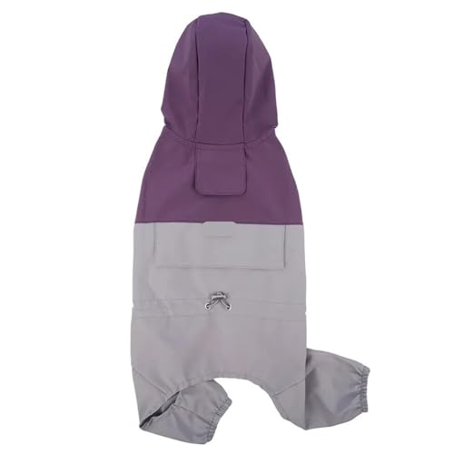 Hunderegenmantel, reflektierend, wasserdicht, schneefest, Haustiermantel, geeignet for kleine und mittelgroße Hunde, Haustiere, Cape-Poncho-Kostüm(Purple,L) von VRKRTVBLB