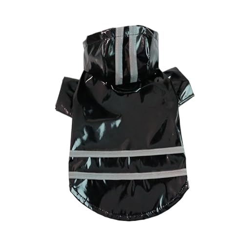 Outdoor-Welpen-Haustier-Regenmantel S-XL Hoody wasserdichte Jacken Regenmantel for Hunde Bekleidung Kleidung(Black,XL 4.5-6.5Kg) von VRKRTVBLB