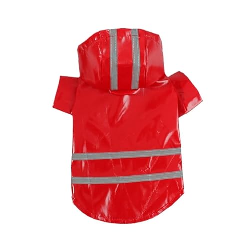 Outdoor-Welpen-Haustier-Regenmantel S-XL Hoody wasserdichte Jacken Regenmantel for Hunde Bekleidung Kleidung(Red,L 3-4Kg) von VRKRTVBLB