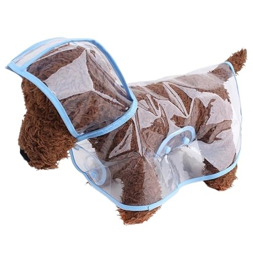 Regenmantel for Hunde, wasserdicht, transparent, personalisiertes Farbrand-Design, modischer Poncho for kleine, mittelgroße und große Hunde(Blue,3XL) von VRKRTVBLB