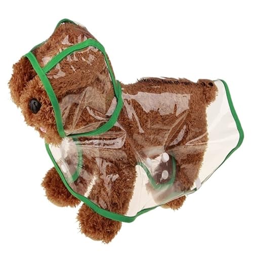 Regenmantel for Hunde, wasserdicht, transparent, personalisiertes Farbrand-Design, modischer Poncho for kleine, mittelgroße und große Hunde(Green,2XL) von VRKRTVBLB