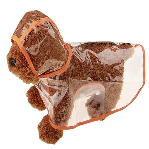 Regenmantel for Hunde, wasserdicht, transparent, personalisiertes Farbrand-Design, modischer Poncho for kleine, mittelgroße und große Hunde(Orange,XS) von VRKRTVBLB