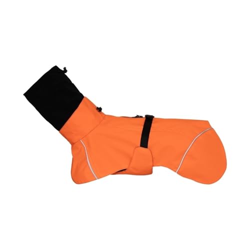 Regenmantel for Hunde im Freien, kleine und mittelgroße Hunde, Kleidung mit Doppelkragen, Umhangtyp, Regenmantel for Haustiere(Orange,XL) von VRKRTVBLB