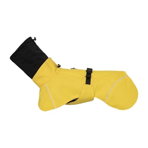 Regenmantel for Hunde im Freien, kleine und mittelgroße Hunde, Kleidung mit Doppelkragen, Umhangtyp, Regenmantel for Haustiere(Yellow,2XL) von VRKRTVBLB