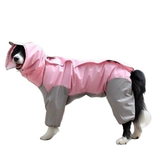 Regenmantel for große Hunde, wasserdicht, Regenkleidung, Overall for große, mittelgroße und kleine Hunde, Outdoor-Kleidung for Haustiere(Pink,18) von VRKRTVBLB