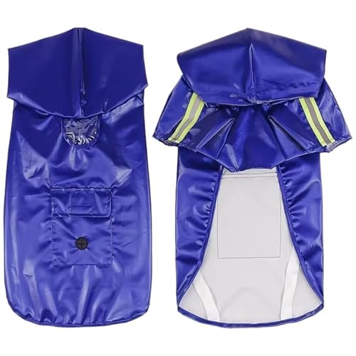 Regenmantel for kleine, mittelgroße und große Hunde, praktisch, reflektierend, for regnerische Hunde, wasserdicht, for den Außenbereich(Blue,2XL) von VRKRTVBLB