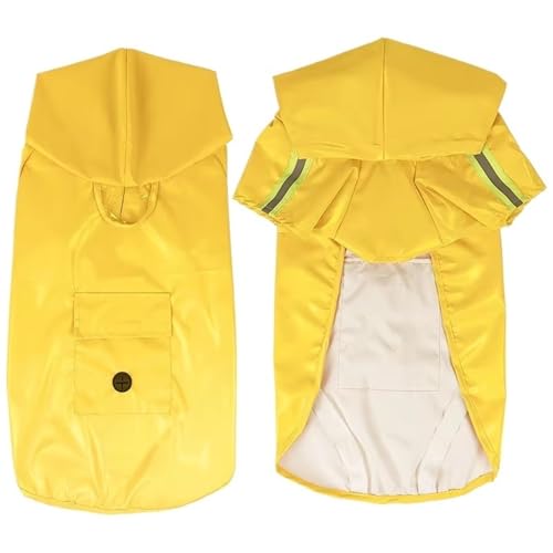 Regenmantel for kleine, mittelgroße und große Hunde, praktisch, reflektierend, for regnerische Hunde, wasserdicht, for den Außenbereich(Yellow,XL) von VRKRTVBLB