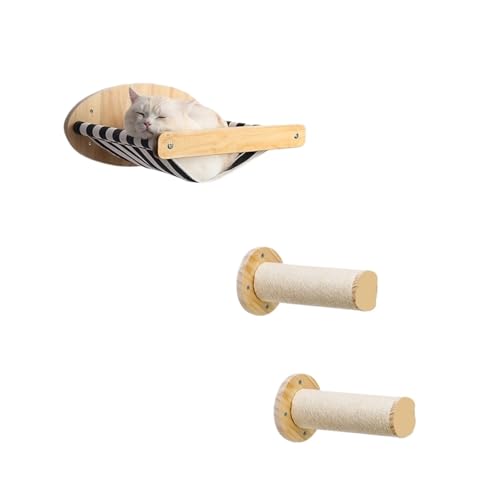 VRKRTVBLB 3Pcs Katze Hängematte Mit Kratzbäumen Set Wand Montiert Holz Katzen Möbel Klettern Regal Barsch VRKRTVBLB 3Pcs Katze Hängematte Mit Kratzbäumen Set Wand Montiert Holz Katzen Möbel Klettern Regal Barsch von VRKRTVBLB