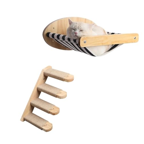 VRKRTVBLB Katze Klettern Treppen Regal Hängematte Set Wand Montiert Kratzen Mit Seil Leiter Pet Wand Möbel VRKRTVBLB Katze Klettern Treppen Regal Hängematte Set Wand Montiert Kratzen Mit Seil Leiter Pet Wand Möbel von VRKRTVBLB