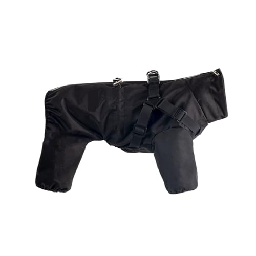 Vierbeiniger Hunderegenmantel, Komplettpaket, Haustierregenmantel, wetterfeste Haustierkleidung, Brust und Rücken, eine universelle Hundekleidung(Black,2XL) von VRKRTVBLB