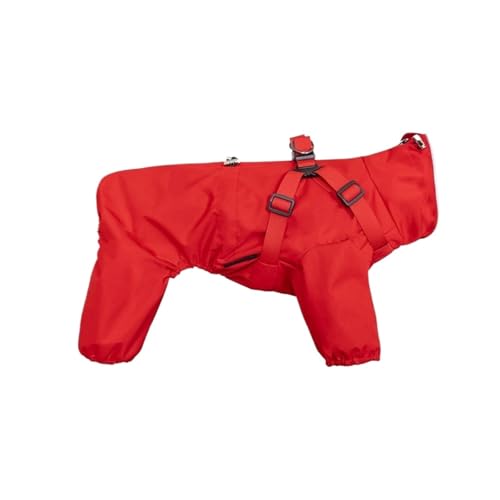 Vierbeiniger Hunderegenmantel, Komplettpaket, Haustierregenmantel, wetterfeste Haustierkleidung, Brust und Rücken, eine universelle Hundekleidung(Red,2XL) von VRKRTVBLB