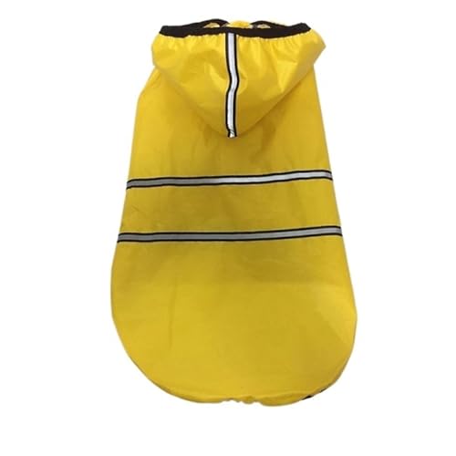 Wasserdichter Haustier-Regenmantel, Haustierkleidung, reflektierende Streifen, Regenponcho, atmungsaktives Netzgewebe for mittelgroße und große Hunde(Yellow,2XL) von VRKRTVBLB