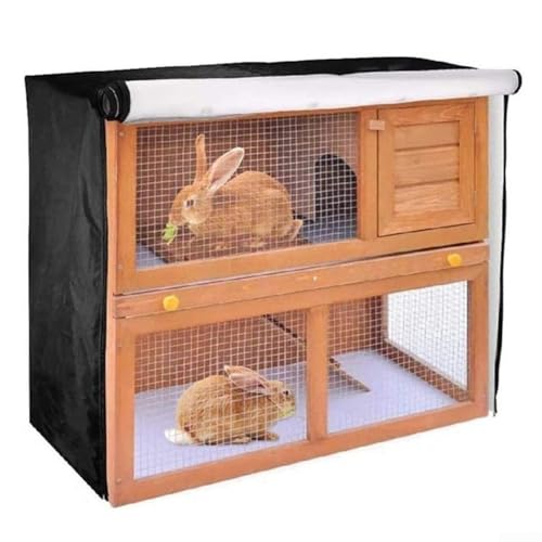 VRTYVEYBB Bunny Hutch Cover, 210D Oxford Cloth Bunny Cage Cover Double Layer Thermal Hutch Cover, 4FT 122 * 50 * 105cm Double Layer Thermal Hutch Cover Hutch Covers for Pet von VRTYVEYBB