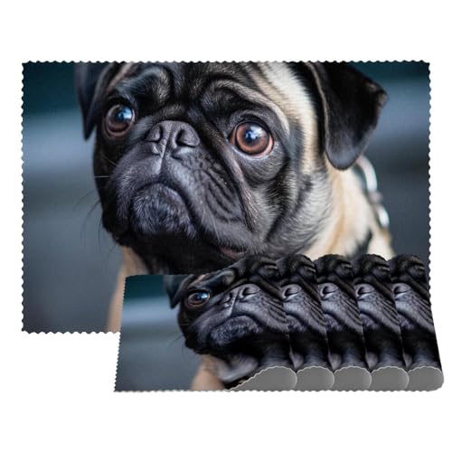 Tischsets,1er Set,rutschfeste,waschbare Tischsets,Tier Hund Haustier Mops von VTGHDEEQ