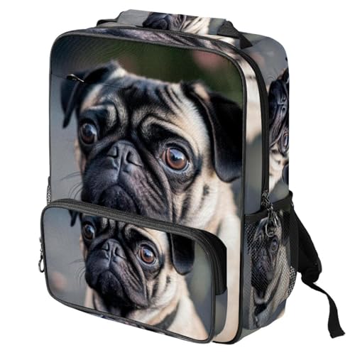 VTGHDEEQ Reiserucksack,kleiner Rucksack,Handgepäckrucksack,Tier Hund Haustier Mops,Rucksack von VTGHDEEQ