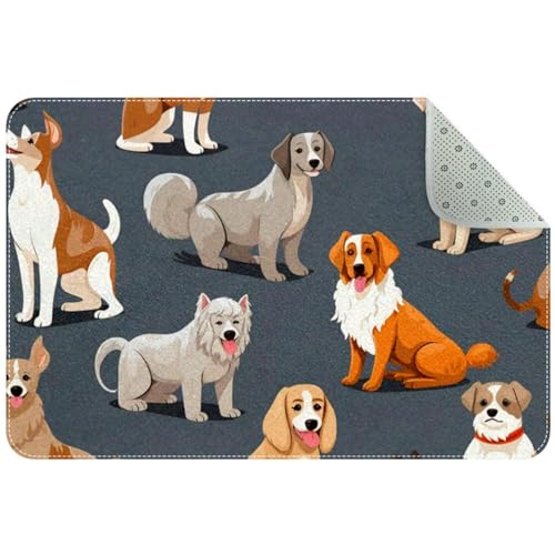 VTGHDEEQ Teppiche für Wohnzimmer,waschbarer Teppich,Schlafzimmerteppich,Alle Arten von Hunden,24x16 in von VTGHDEEQ