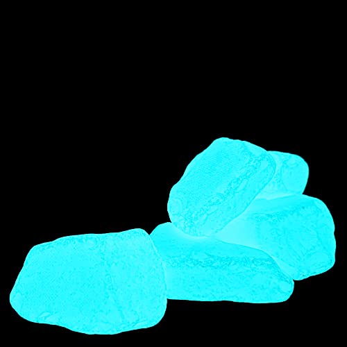 VULNESS Glow in the Dark Rocks for Fish Tank Decorations | Aquarium Terrarium Zubehör Dekor Schildkröte Betta Goldfisch Wasserkiesel Dekorationen Steine Murmeln (4,1–6,1 cm) von VULNESS