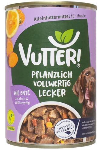 VUTTER ! Wie Ente - 400 g - pflanzliches Alleinfutter für Hunde - Nassfutter von VUTTER !