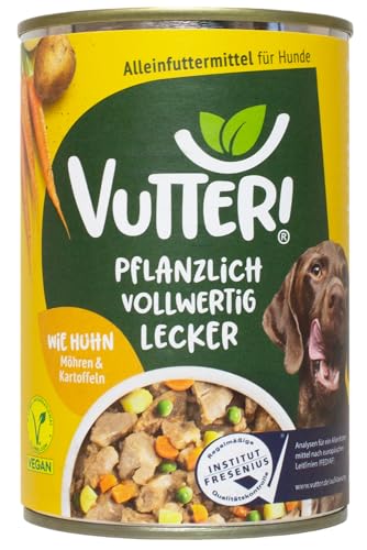 Vutter! Wie Huhn - 400 g - pflanzliches Alleinfutter für Hunde - Nassfutter von VUTTER !