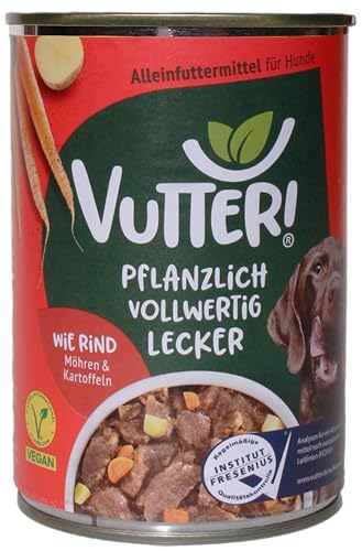 Vutter! Wie Rind - 400 g - pflanzliches Alleinfutter für Hunde - Nassfutter von VUTTER !