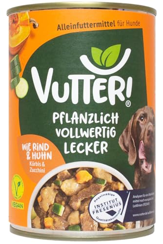 Vutter! Wie Rind & Huhn - 400 g - pflanzliches Alleinfutter für Hunde - Nassfutter von VUTTER !