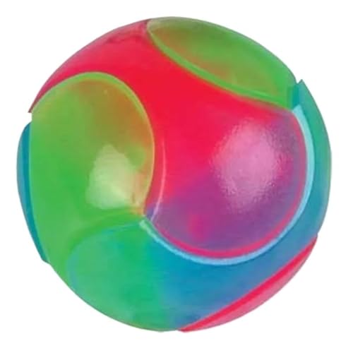 VVDPJLS 1/2/3/pcs Hundespielzeug Glow Throw Ball Leuchtender Gummiball Hundetraining Elastischer Ball TPR Tri Color Hund Nagen Spielzeug(M 7CM B,1) von VVDPJLS