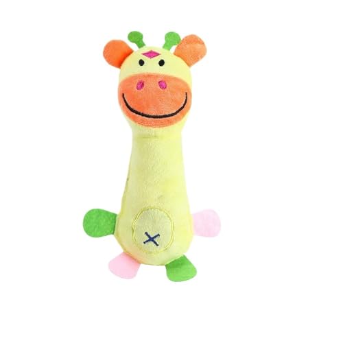 VVDPJLS Plüsch Zeug Quietschende Welpen Hund Spielzeug Zähne Reinigung Haustier Kauen Spielzeug for Kleine Hunde Chihuahua Mascotas Zubehör(Yellow Giraffe) von VVDPJLS