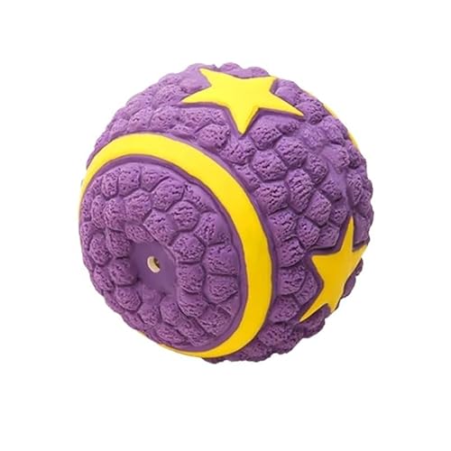 VVDPJLS Weicher Haustierball mit Quietschspielzeug for kleine und große Hunde, Rugby, Tennis, Fußball, Basketball, Latex, Zahnreinigungstrainingsspielzeug(Four Planet L) von VVDPJLS