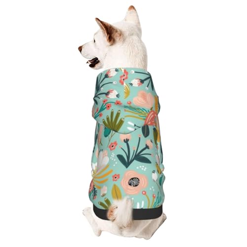 Entzückendes kleines Haustier Blumen Kapuzen-Sweatshirt – atmungsaktive Haustierkleidung, geeignet für drinnen und draußen – Haustier-Sweatshirt von VYONNE