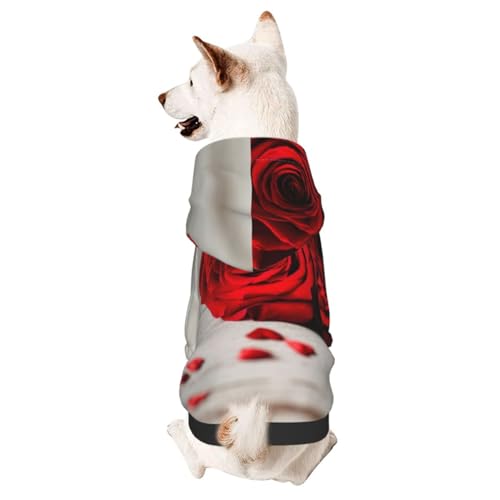 Entzückendes kleines Haustier-Rosen-Kapuzen-Sweatshirt – atmungsaktive Haustierkleidung, geeignet für den Innen- und Außenbereich, Haustier-Sweatshirt von VYONNE